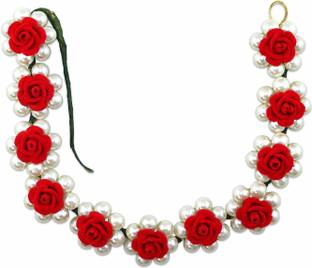 krelin Women's Girl's Hair Clips Pins Long Short Hair Buns HairStyles Artificial Flowers Accessories For Weddings Bride, Baby 11 Red Rose (Acc07) Bun