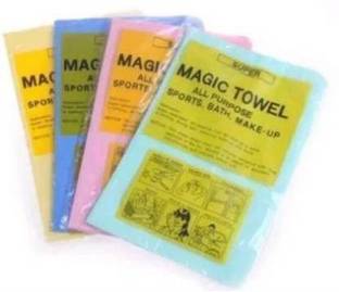 KASHTBHANJAN ENTERPRISE Magic Towel (4 PCS), Reusable Absorbent Water for Kitchen Cleaning Car Cleaning , Unique Living Magic Towel, Super Absorbent, Chamois Leather Wipes Wet and Dry PVA Fibers Cleaning Cloth
