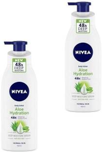 NIVEA Aloe (Hydration Body Lotion Deep Moisture) Each 400ml Pack of 2