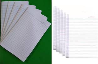 First Click ANSWER SHEET MATH 60 SHEET & ENGLISH 60 SHEET (PACK 120 SHEETS) BOTH SIDE RULED 38*32 80 gsm Multipurpose Paper