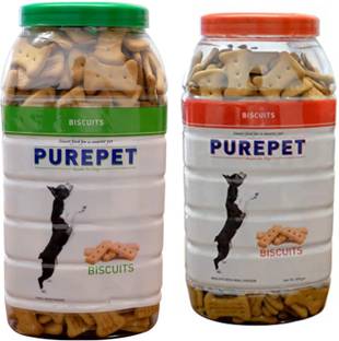 purepet Treats- Jar, 905g AND Flavour, Real Chicken Biscuit,Dog Treats- Jar, 455g Chicken, Vegetable 2 kg (2x1 kg) Wet Young, Adult, Senior Dog Food