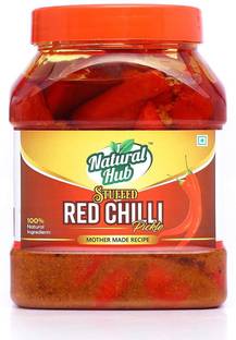 नैचुरल हब Homemade Red Chilli Pickle,Yummy, Lal Mirchi Ka Achaar