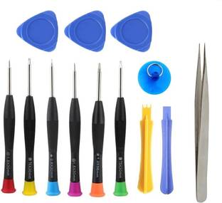 WOWSOME 13 in 1 Professional Cell Phone Screwdriver Set with steel Pointed tweezer and 3 Triangle plastic Openers Tool Kit for Repair Opening i6/ 6S/ iPhone 5/ 5S/ Mobile Phone Precision Screwdriver Set