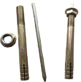 Q1 Beads Nut & Bolt Set 12 Pack 4" Zinc Plated Pin Type Anchor Fastener Nut Bolt for Wall Pin Drive Expansion Nut Bolt Multipurpose(4 Inches, LxW 100 x 10 mm)