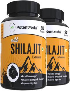 Potentveda Shilajit Extract Gold standard 90 capsules Pack of 2 Bottles