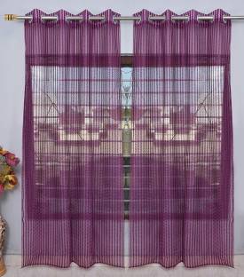 Fabrilia 274 cm (9 ft) Tissue Semi Transparent Long Door Curtain (Pack Of 2)