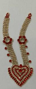 DURGA HOSIERY BEAUTIFUL HEAVY DESIGHNER DIMAOND STONES HEART SHAPE MALA/HAR FOR ALL GOD(DEITY) SIZE - LARGE Deity Ornament