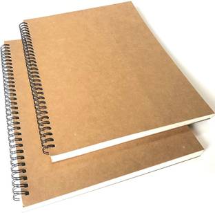 INNAXA A4 Big Thick Spiral Bound Notebooks and Journals Backpack Books 50Sheets/100Pages per Book (A4 Blank-2 Pack) 120 GSM. A4 Notebook Blank 100 Pages