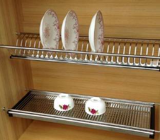 DBR Dish Drainer Kitchen Rack Steel Kitchen Dish Rack Drainer For Cabinet Width 70 Cm