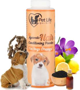 Pet Life Ayurvedic Hair Conditioning Powder For Dog (Puppy) Effective To Detangles Hair, Skin Healing/Cleaning, Restores Hair Quality - Safe & Effective Pet Friendly Formula For All Puppy Breeds 100 ml Pet Coat Cleanser