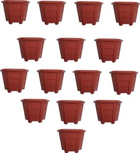 GreenLove SMALL SIZE 6 Inch Height Gamla Flower Pot for Terrace Garden and Balcony Plant Container Set