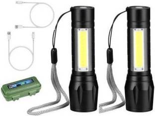 JK Sales Flashlight + Desk Lamp with Gift Box Focus Zoom Torch Light with 3 Modes Adjustable for Emergency and Activities Torch (Black : Rechargeable Torch
