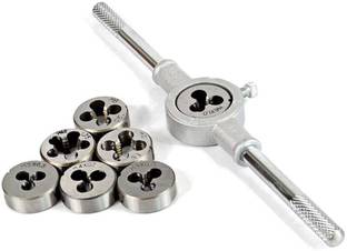 A&S TOOLSHOP 8PCS Tap Die Set Straight Fine Thread Tap Metric Thread Gauge Heavy Duty Screw Tap Plug Tap Single Sided Combination Wrench