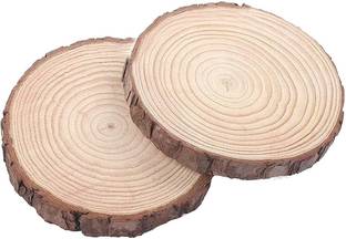 T4U4 100pcs Natural Pine Wood Slices Round Disc Tree Bark Chips Craft Circ T4U4 100pcs Natural Pine Wood Slices Round Disc Tree Bark Chips Craft Circ
