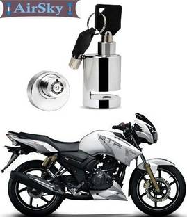 AIRSKY Heavy Duty Stainless Steel Chrome Security Anti-Theft Lock for Motorcycle and Bicycle Disk Brake Safety Lock For Tvs Apache Disc Lock