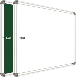 SRIRATNA Non-Magnetic 2x3 Feet Double Sided Both Side Writing one Side White Marker and Reverse Side Chalk Board Surface (Pack of 1, Size 2feet x 3feet, White & Green),Model Number_03 Green board