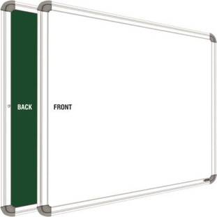 SRIRATNA Non-Magnetic 2x3 Feet Double Sided Both Side Writing one Side White Marker and Reverse Side Chalk Board Surface (Pack of 1, Size 2feet x 3feet, White & Green),Model Number_05 Green, White board