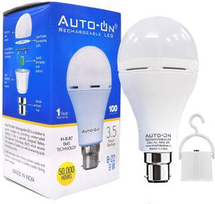 auto-on Inverter battery LED AC/DC Bulb (4 hrs Backup, Rechargeable, Cool White, Plastic PBT) 3.5 hrs Bulb Emergency Light