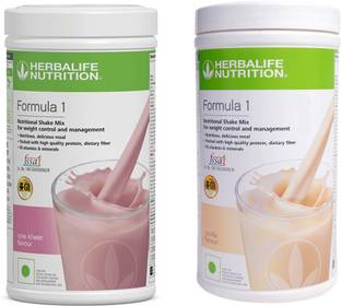 HERBALIFE Formula 1 Nutritional Shake Mix - Rose Kheer & Vanilla Delicious Flavor For Weight Loss Combo Pack Of 2 PIECES Combo