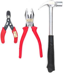 Globus 878 HOME TOOL KIT SET/3.8"COMBINATION PLIER & WIRE CUTTER 5" Curved Claw Hammer