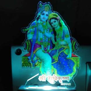 KRITAM Radha Krishna night light bedroom decorative decoration lighting gift for love multi colour night lamp for home decor. Night Lamp