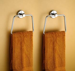 iSTAR Stainless Steel Towel Ring/Napkin Ring | Towel Stand for Bathroom Towel Holder - Towel Hanger with Chrome Finish Pack of 2 Silver Towel Holder
