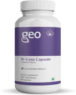 GEO W-Loss Metabolism Booster, Appetite Suppressant Advance Fat Burner, Reduce Bad Cholesterol, Weight Management Capsule - Made from Green Tea, Garcinia Indica | Ayurvedic, No Side Effects