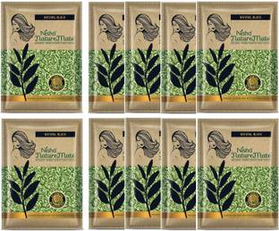 Nisha Nature Mate Henna Based Hair Color(25g X 10 Pouch) , Natural Black