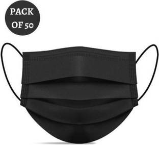 STYLERA Surgical mask pack of 50 pieces Masks 3 ply layer with nose clip Meltblown Ultrasonic Masks Pack of 50 Pcs Pin Certified by CE ISO GMP Best for Men Women(50-black) Surgical Mask