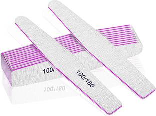 maycreate 10PCS Nail Files, Professional Nail File Set, Curved Fingernail files, 100/180 grit Double-Sided Emery Board Manicure Tools for Home and Salon Use