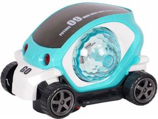Netcam Solution 09 Future Musical Stunt Car Rotate 360° With Flashing Light & Music (Multicolor, Pack of: 1)