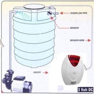 JEMEI Water Tank White Overflow Alarm with High Quality Overflow Voice Sound (Made in India) Wired Sensor Security System Wired Sensor Security System Wired Sensor Security System