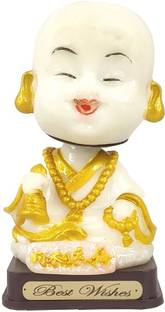 Stylewell Happy Tibetan Monk Bubblee Head Baby Lamma ( C-Size ) Dashboard Toy Playing Drums Doll Showpiece, Collection Figurines, Gifts for Kids, Car Decoration Decorative Showpiece - 11 cm Decorative Showpiece  -  11 cm