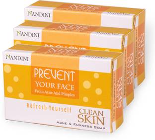 Nandini Clean Skin Acne and Fairness Soap, (Pack of 3)