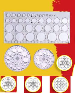 First Click Circle Stencil 35,25,16 circles Set of 3 Ruler (SET OF 1) DRAWING SET Stencil