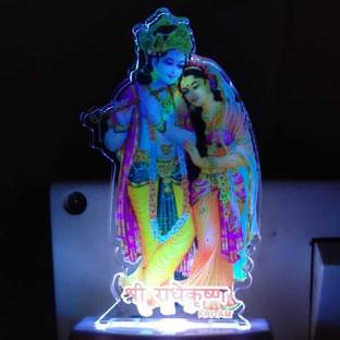 KGDA 3D Illusion LED Light Night Lights for 7 Colors Led Changing Lighting Bedroom Decoration Decorative Lighting Gifts for Boys Girls Kids Baby Friends RADHA KRISHNA COUPLE Table Lamp