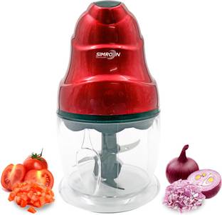 SIMRON Electric Ultra 250-Watt Electric Vegetable Chopper with One Touch Operation (RED) Vegetable & Fruit Chopper