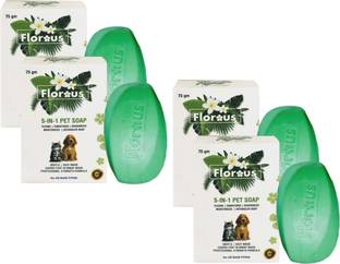 Florous 5-IN-1 PET SOAP (300 gm , 75 gm x 4 , Pack of 4) 250 ml Pet Coat Cleanser