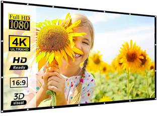 Sii Projector Screen Eyelet Foldable Projector Screen 6 Ft (W) x 4 Ft (H) Projector Screen (Width 184 cm x 123 cm Height)