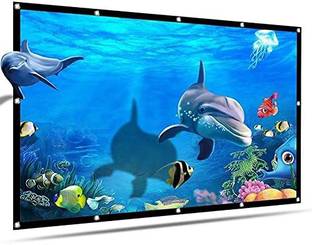 Savsol 100 Inches Diagonal, 16:9 Aspect Ratio, 87 Inches x 49 Inches, 1.2 Gain, Black Coated From Back Side, Supports UHD-3D-4K-8K Technology Universal Eyelets Type Foldable Projector Screen (Width 221 cms x 125 cms Height) Projector Screen (Width 275 cm x 153 cm Height)