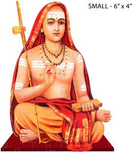 Giriram Photos Jagadguru Sri Adi Shankaracharya/Adi Shankara - Small Size (6" x 4" Inches) Photo Wooden Cutout Religious Frame