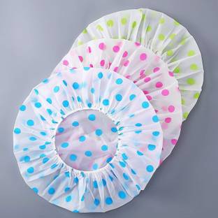 avnish High Quality Reusable & Waterproof Printed Bathroom Shower Cap With Elastic Band for Woman & Girl (pack of 3)