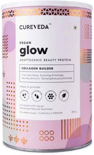 Cureveda Glow Plant-Based Chocolate Collagen Builder Powder for Skin Radiation &Hydration