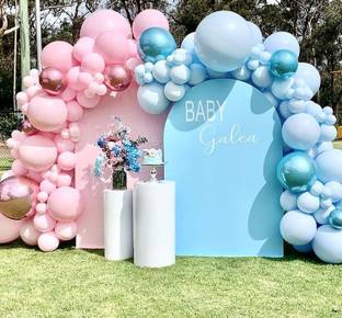 Bash N Splash Solid Pastel Blue & pink Balloon Garland Baby Shower Party Decoration balloons Balloon