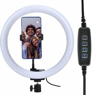 MOBONE ® 26cm Ring Light for Photo and Video & 3 Coloring Brightness Level Compatible All Mobiles & Camera 3600 lx Camera LED Light