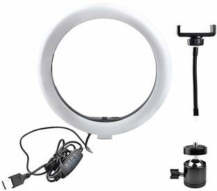 Gentle e kart ® 26cm Round Selfie Stick Photography Ring Light for YouTube,Taka Tak, Insta Reels Video Live Photo Studio Make up, Photoshoot Ring Light 3600 lx Camera LED Light