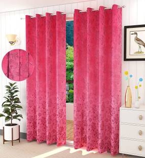 A Next Step 152.4 cm (5 ft) Window Velvet Semi Transparent Curtain (Pack Of 2)
