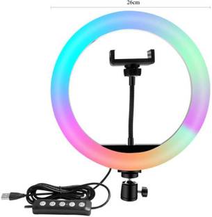 Webilla RGB 10 Inch Ring Light Colorful Professional Photography Dimmable Studio Lighting for Live Streaming, Advertising Photography, Video shooting Ring Flash