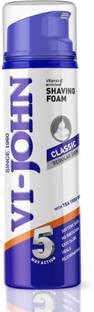 VI-JOHN Classic Shave Foam for Regular Skin with Tea Tree Oil (200 GM) (Pack of 1)