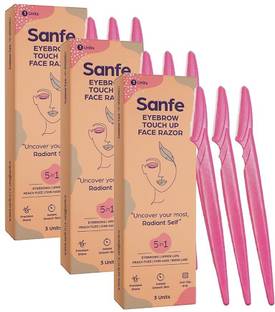 Sanfe Eyebrow touch up Hair Removing Face Razor for women - Pcs of 3 set (Pack of 3), Women
